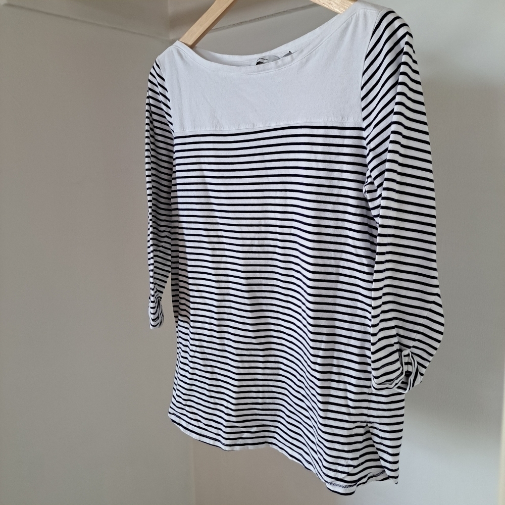 Reitmans | Black & White striped half sleeve women's sweater - Picture 4 of 14